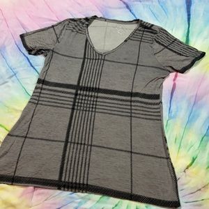 Apt. 9 T-shirt Medium Gray Plaid